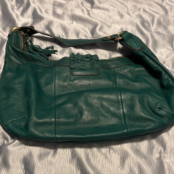 Pebble soft leather Bill Blass Green Leather Hobo Bag - Picture 7 of 7
